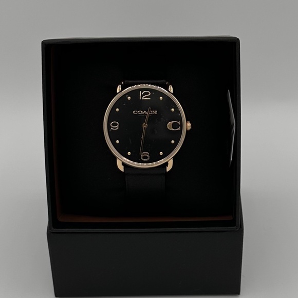 COACH Elliot Black Dial and Black Leather Strap Watch 36mm - 14504245 - Picture 1 of 3